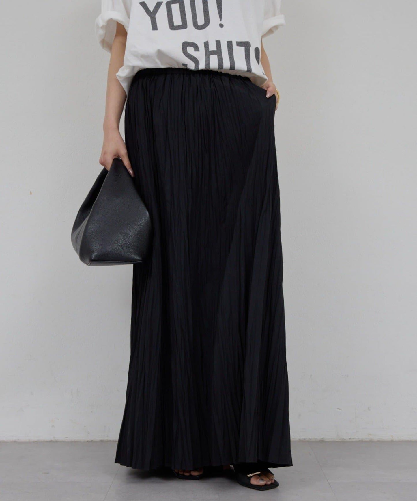 楊柳褶皺喇叭裙