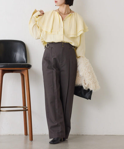 荷葉邊領口襯衫