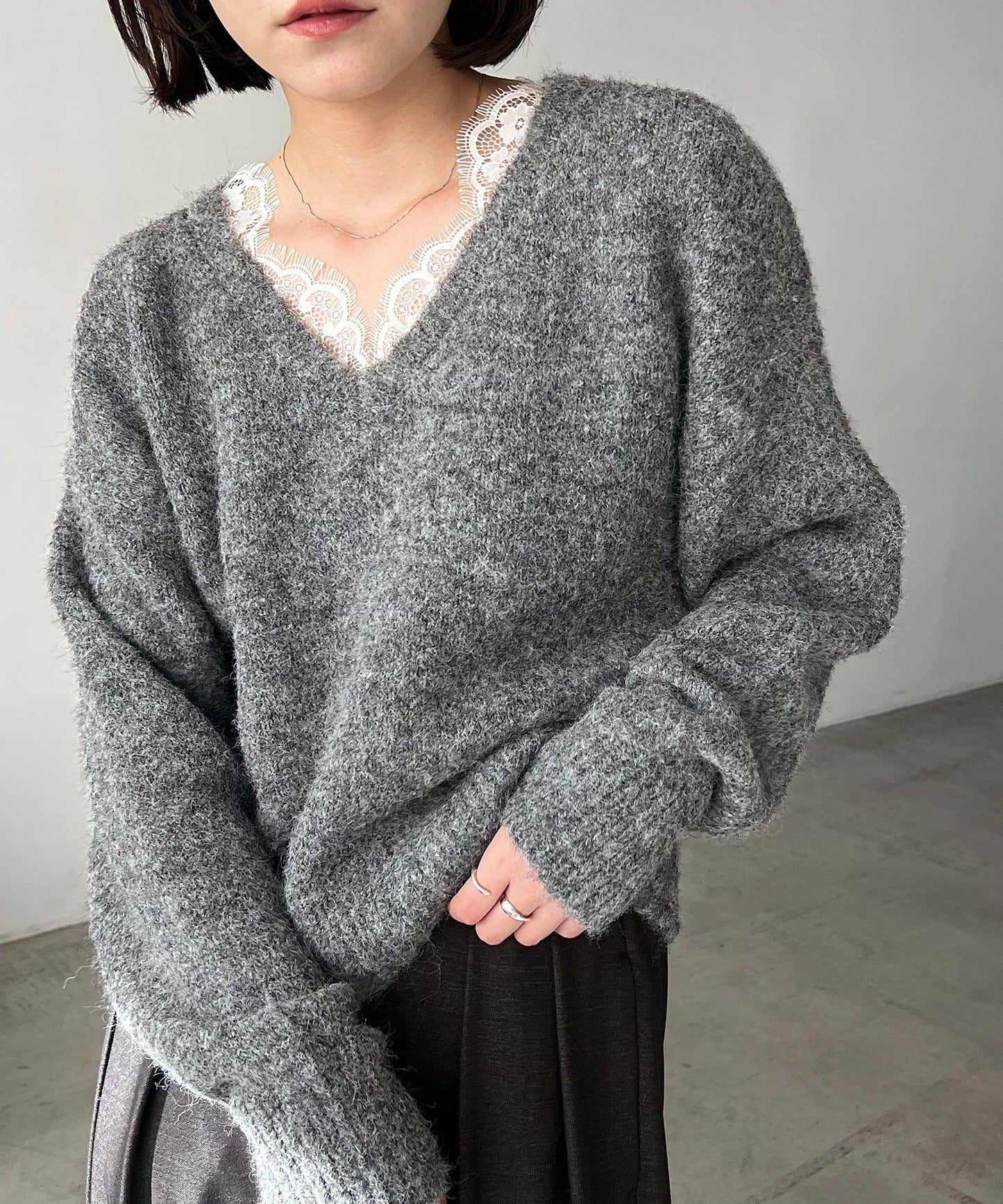 蕾絲裝飾針織衫