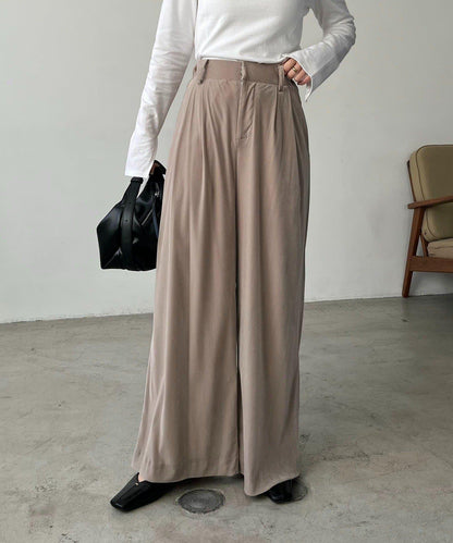 天鵝絨寬腿褲