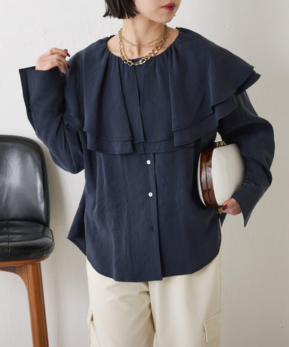 荷葉邊領口襯衫