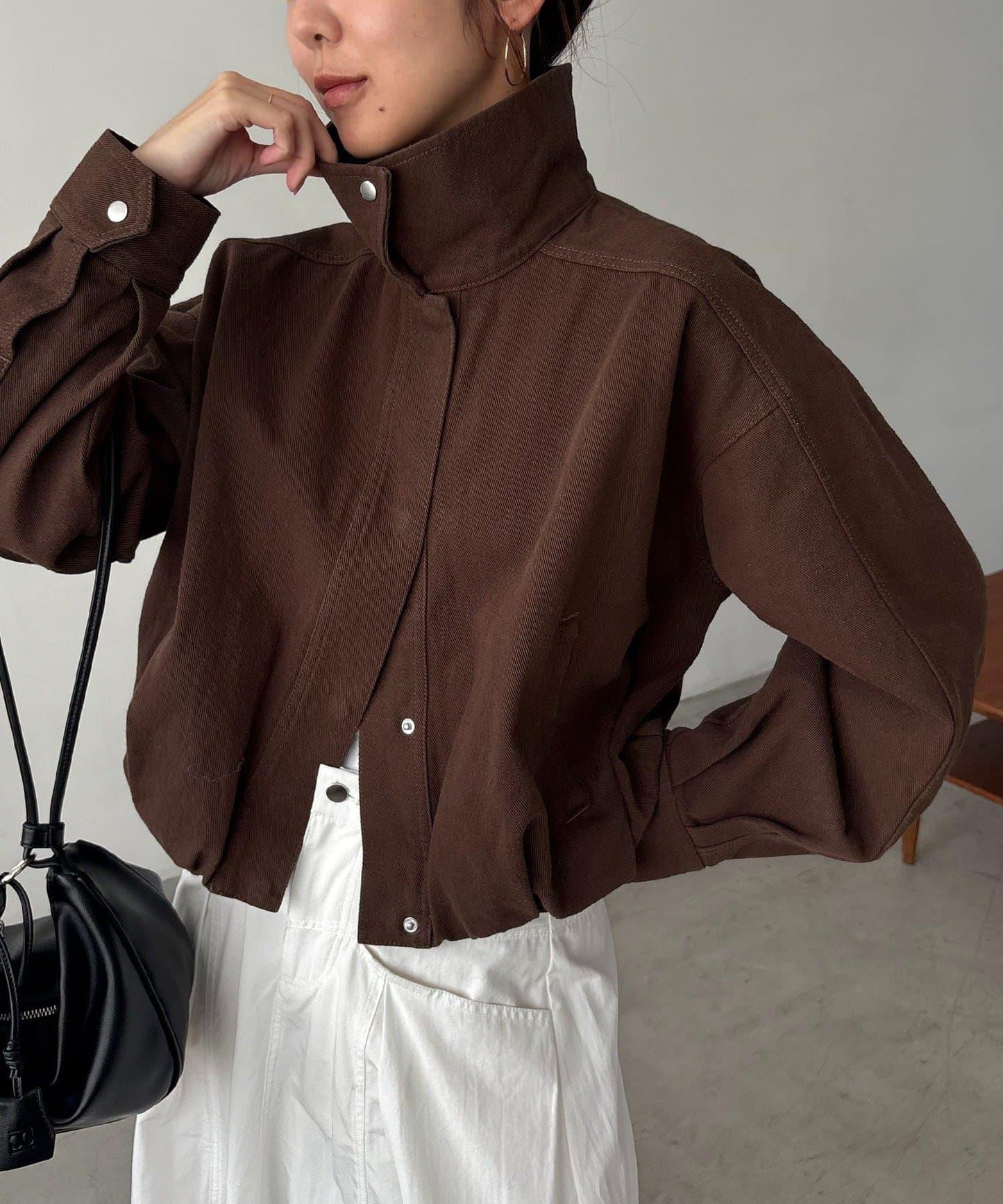 【有多種尺碼】圓領牛仔夾克