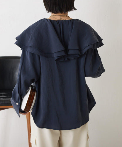 荷葉邊領口襯衫