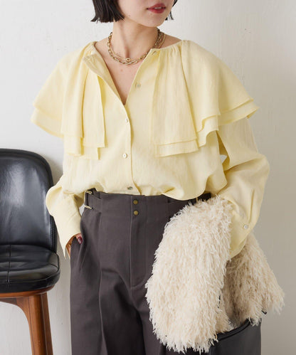 荷葉邊領口襯衫