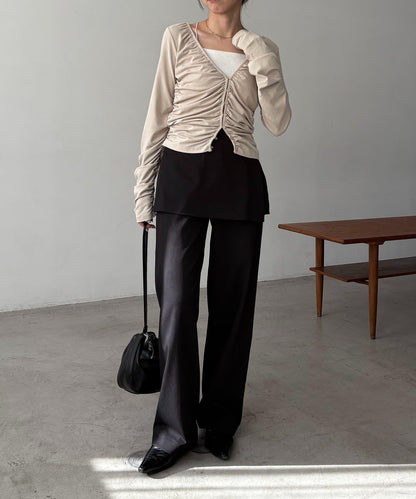 拼接滾邊垂墜開衫