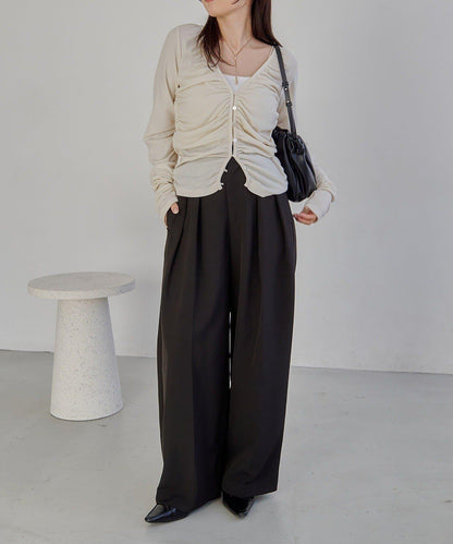 拼接滾邊垂墜開衫