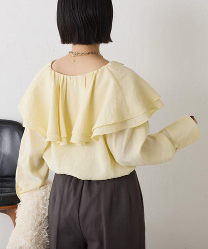 荷葉邊領口襯衫