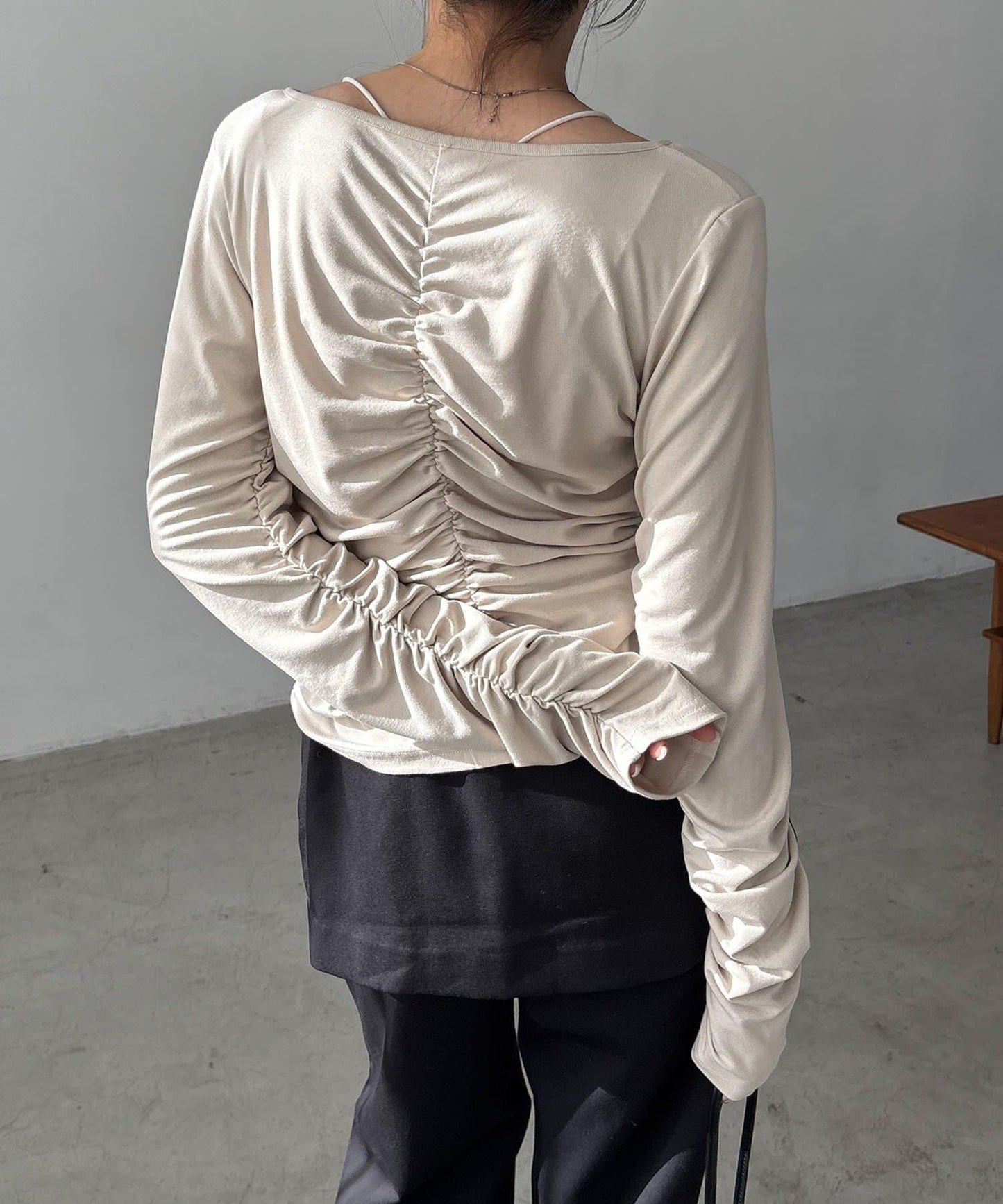 拼接滾邊垂墜開衫