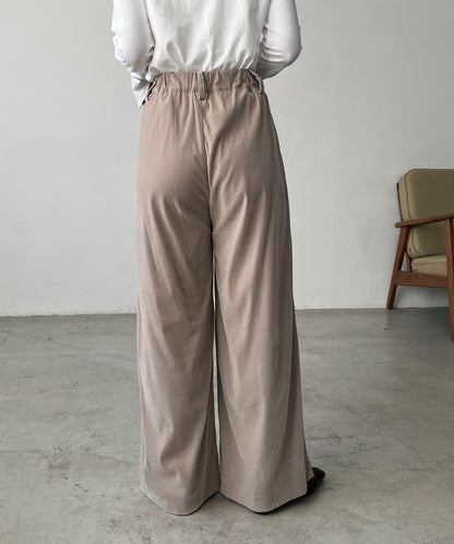 天鵝絨寬腿褲