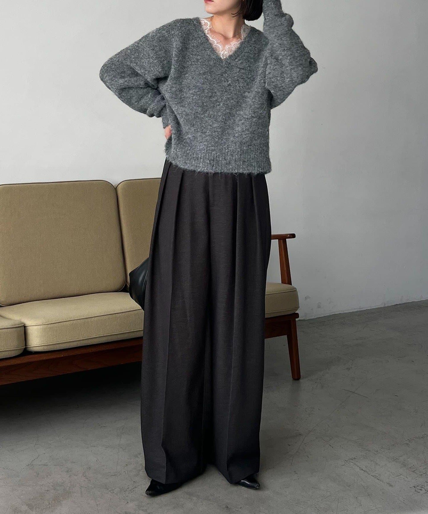 蕾絲裝飾針織衫