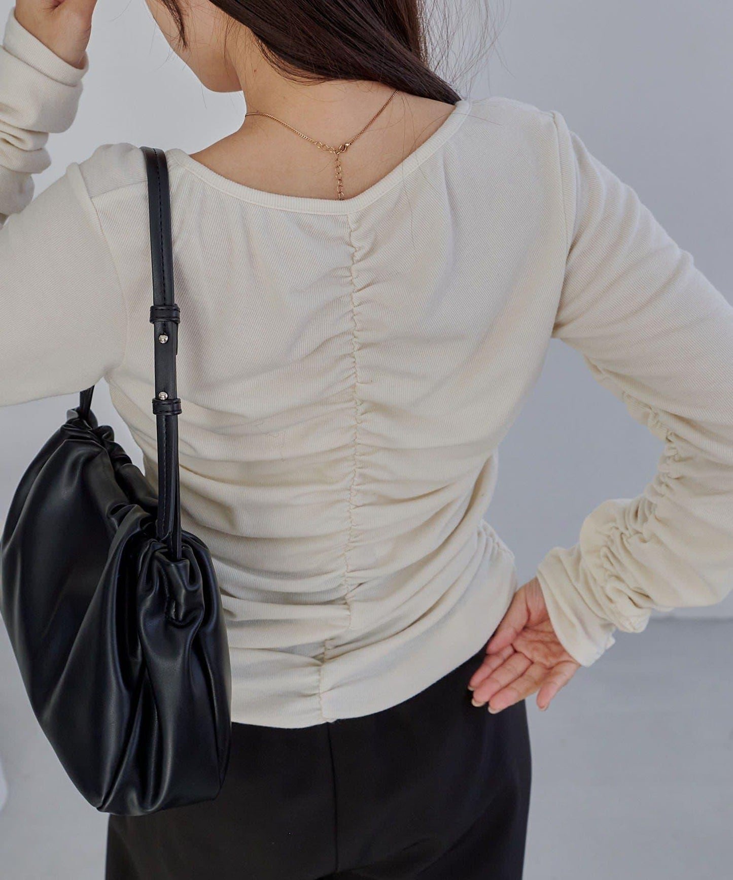 拼接滾邊垂墜開衫