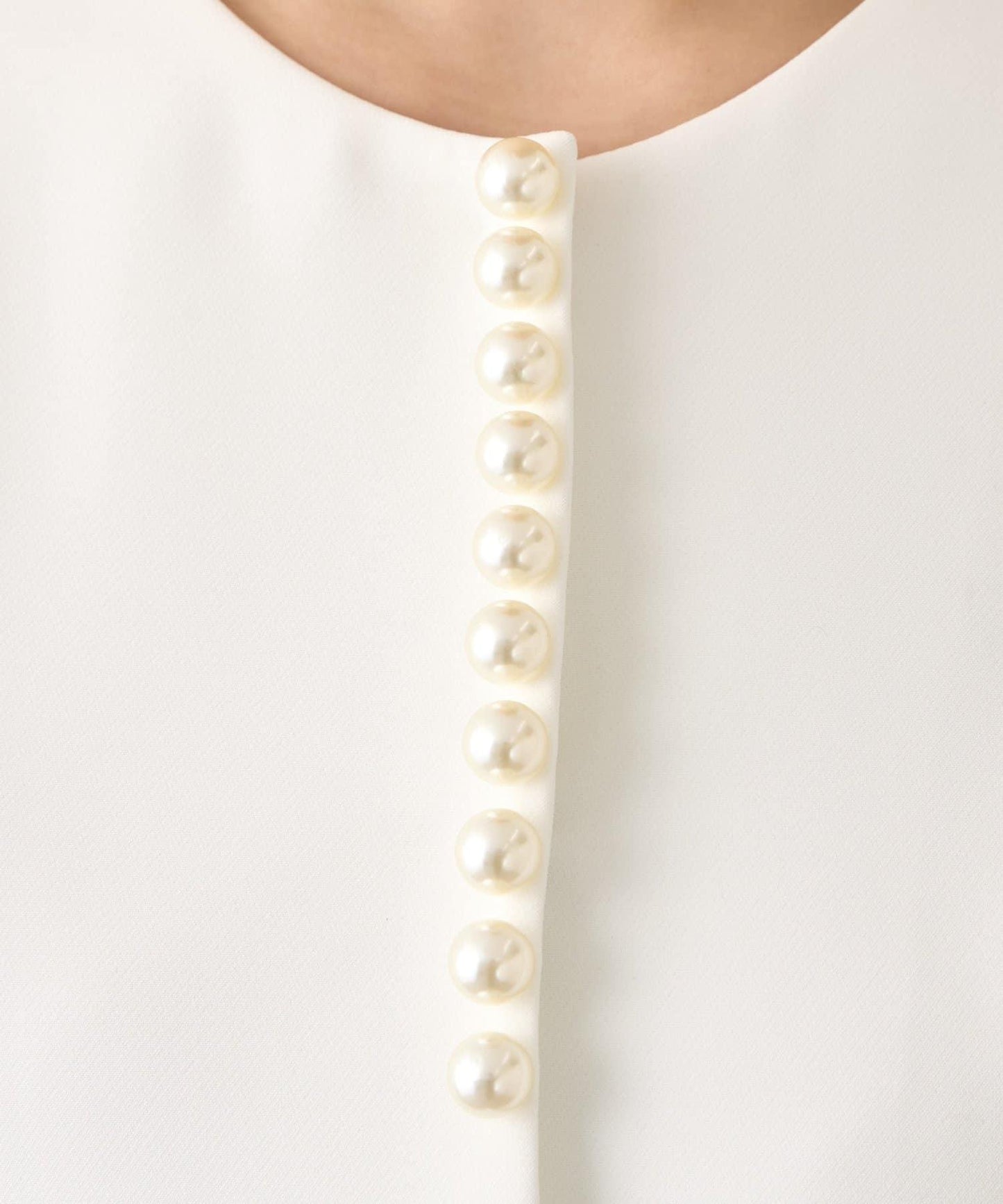 雙層交叉前襟珍珠裝飾夾克