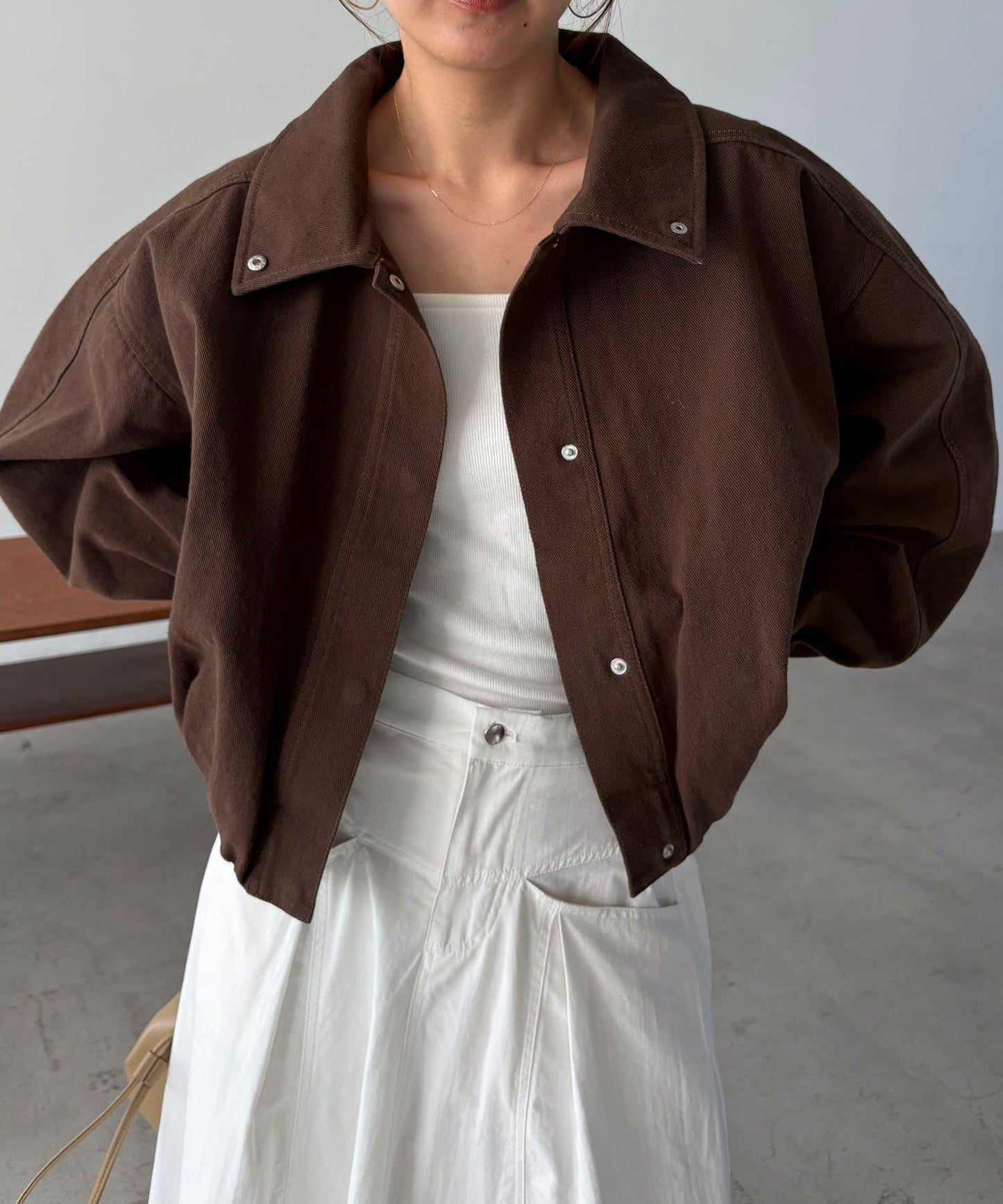 【有多種尺碼】圓領牛仔夾克