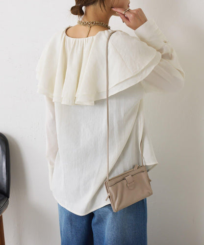 荷葉邊領口襯衫