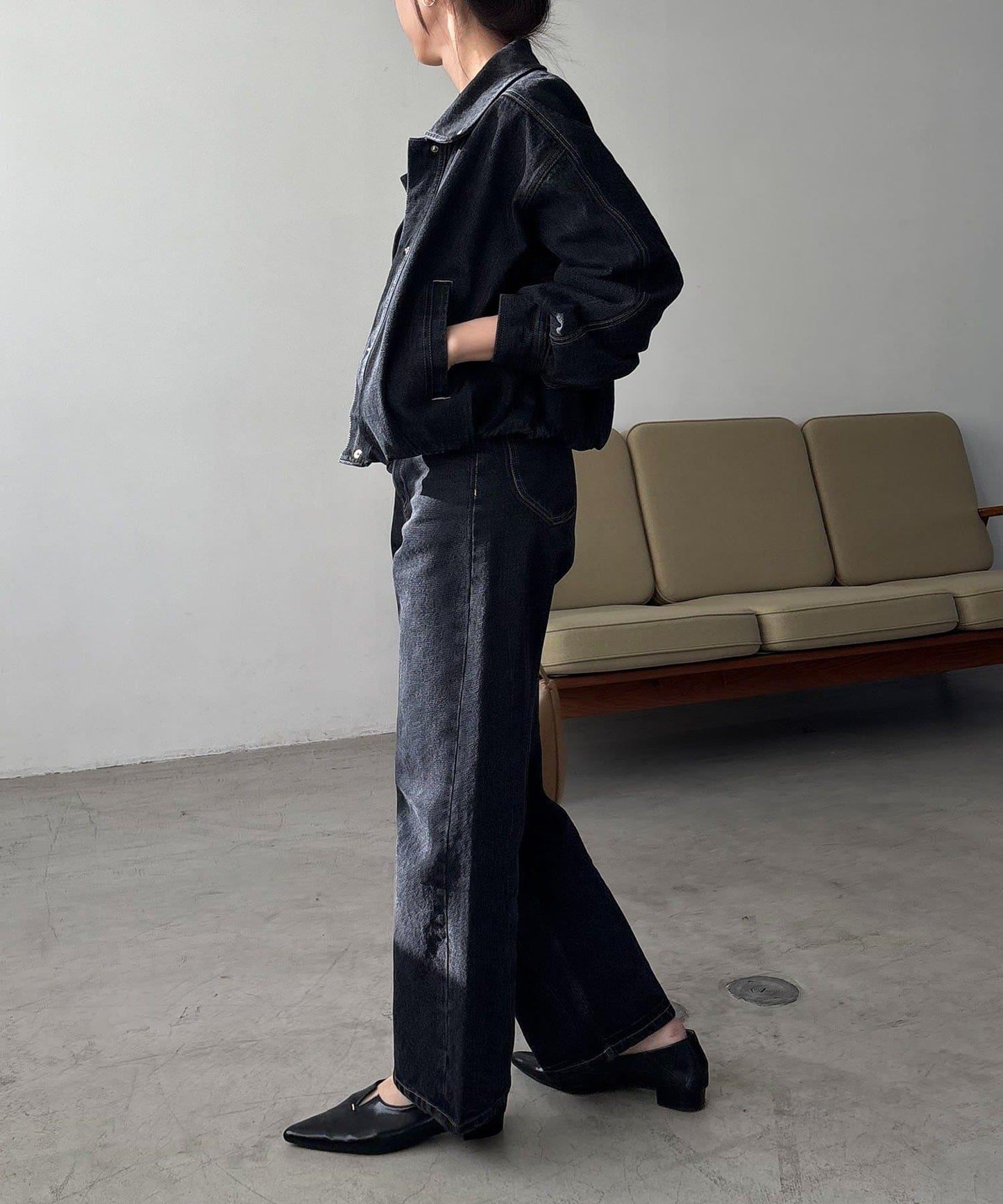 【有多種尺碼】圓領牛仔夾克