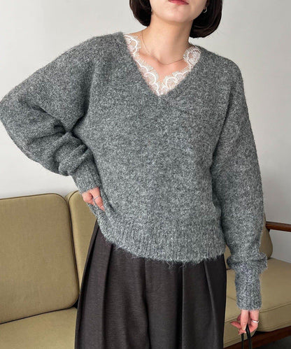 蕾絲裝飾針織衫