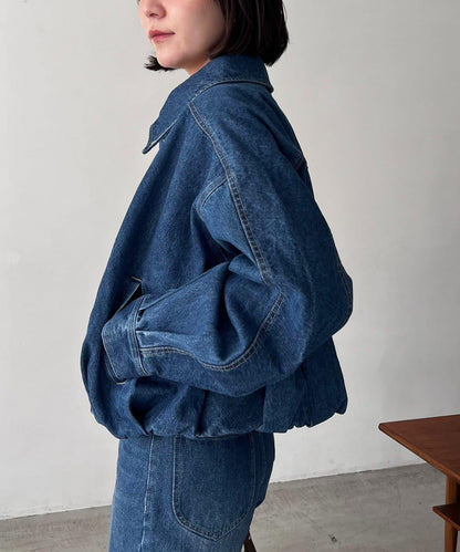 【有多種尺碼】圓領牛仔夾克