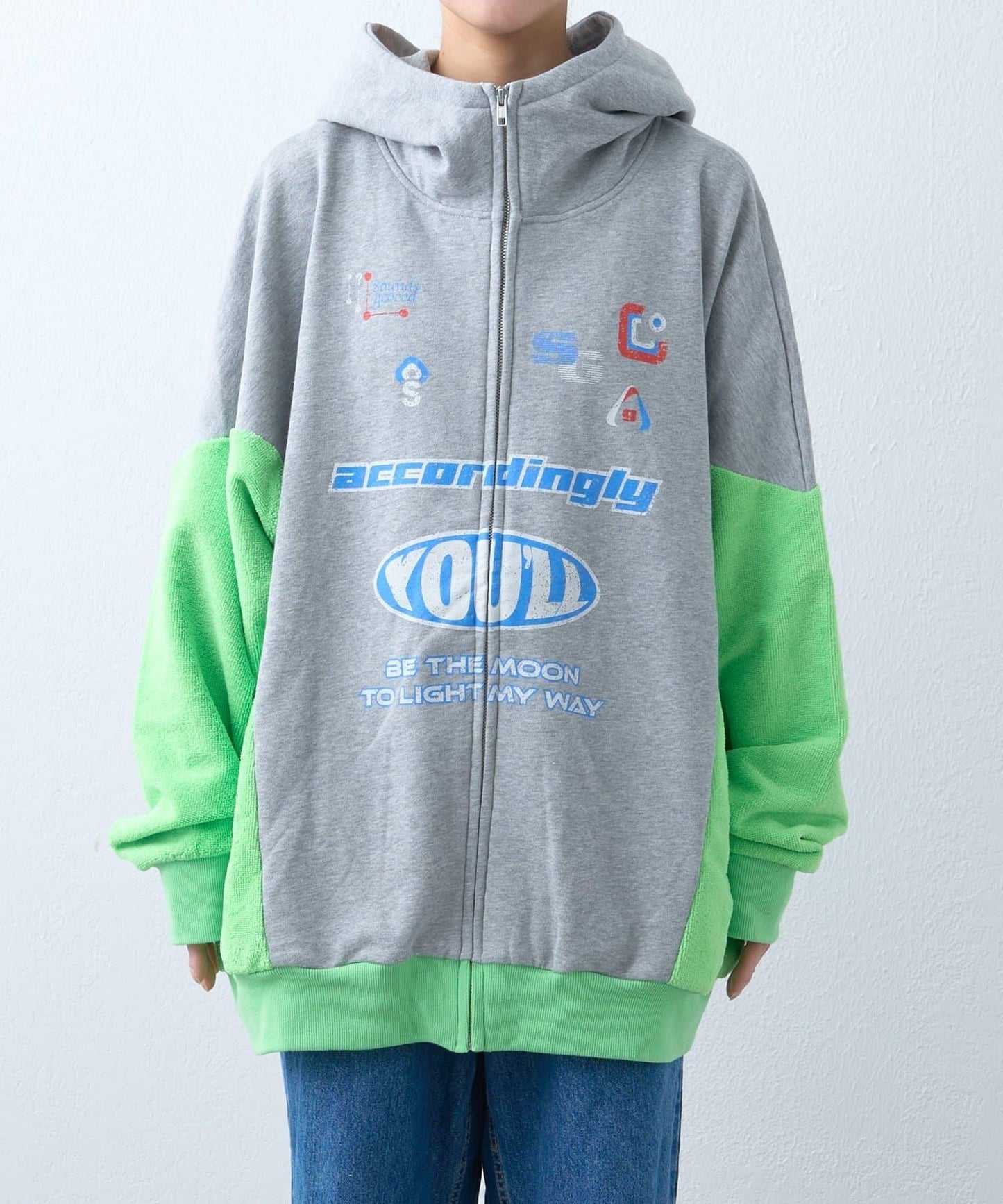 【SOUNDS GOOOOD】毛圈拼接連帽衛衣