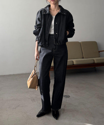 【有多種尺碼】圓領牛仔夾克