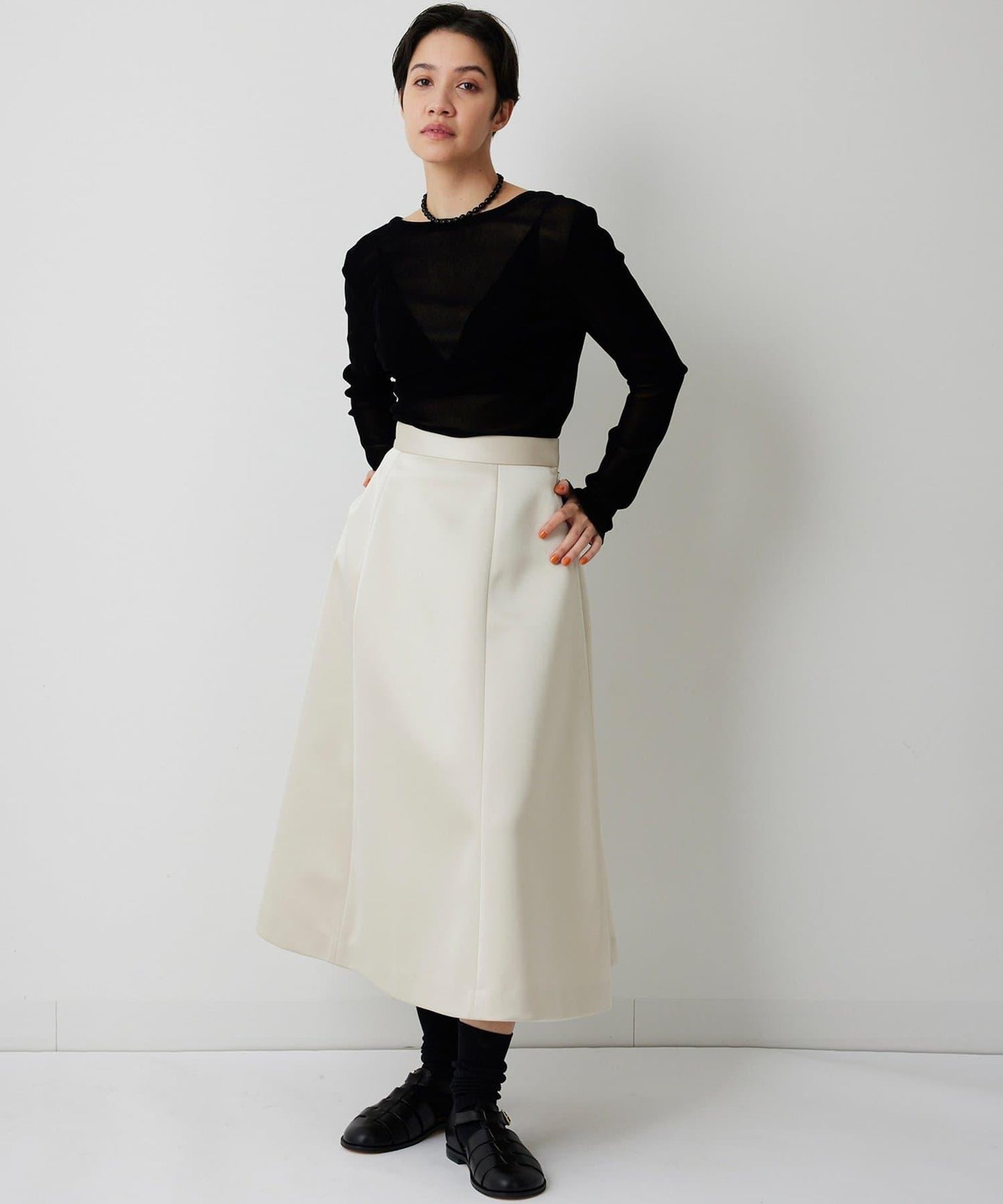 【THE PAUSE】拼接喇叭半身裙