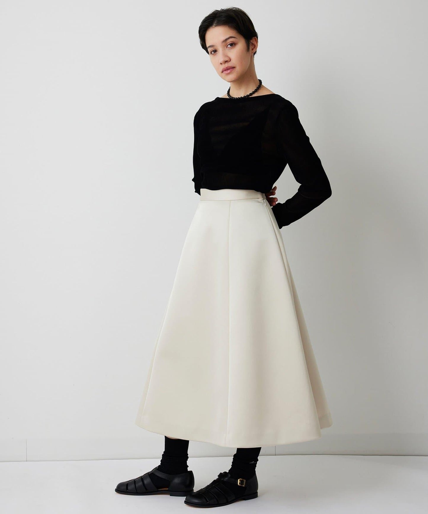 【THE PAUSE】拼接喇叭半身裙