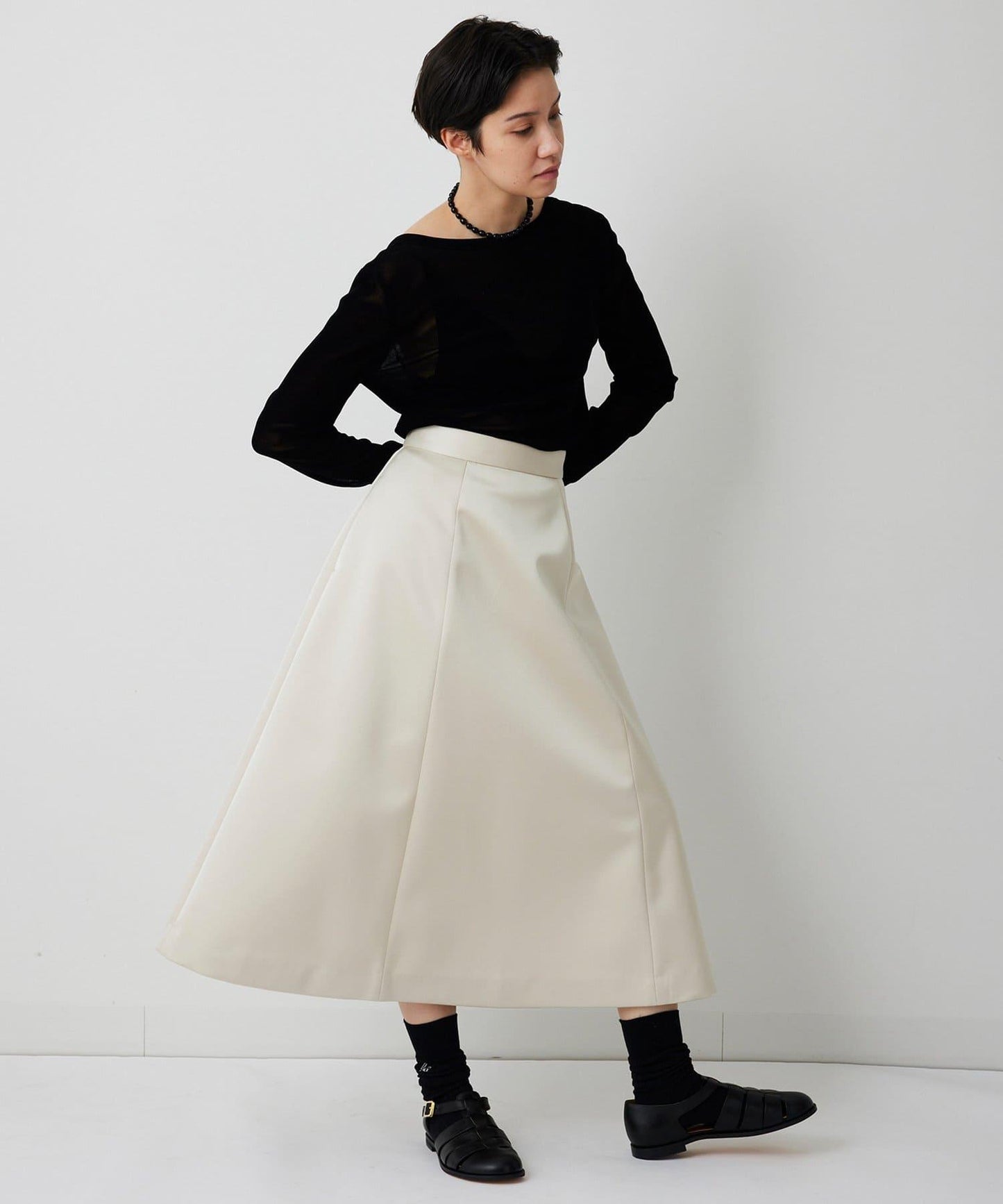 【THE PAUSE】拼接喇叭半身裙