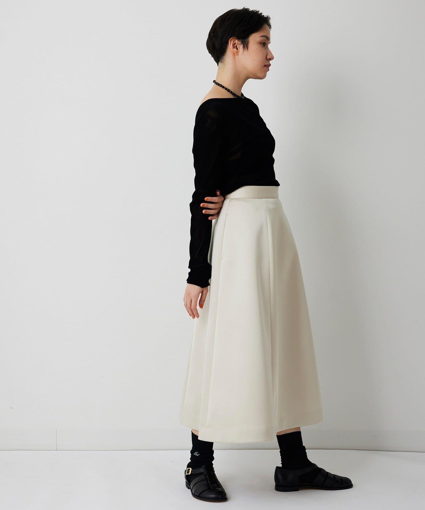 【THE PAUSE】拼接喇叭半身裙