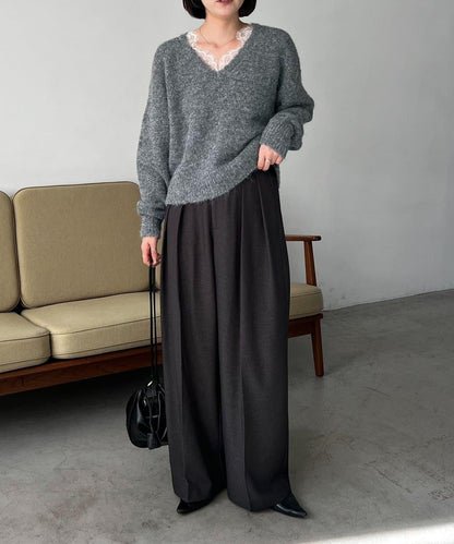 蕾絲裝飾針織衫