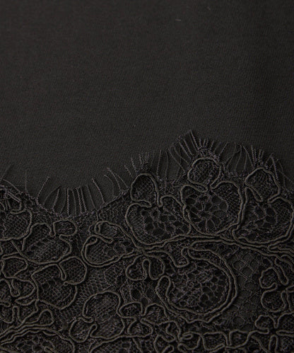 【RISA監修】下襬蕾絲襯衫+雙褶寬腿褲