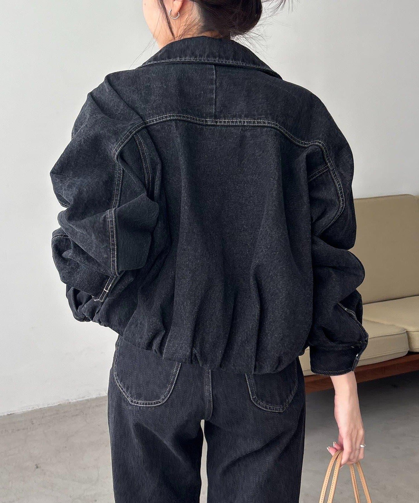 【有多種尺碼】圓領牛仔夾克