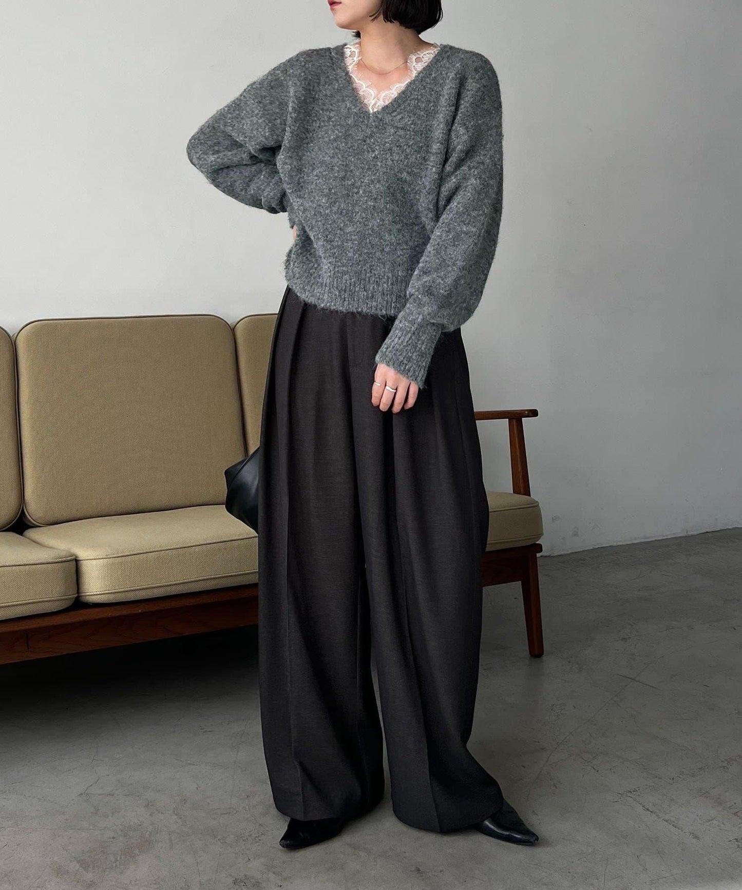 蕾絲裝飾針織衫