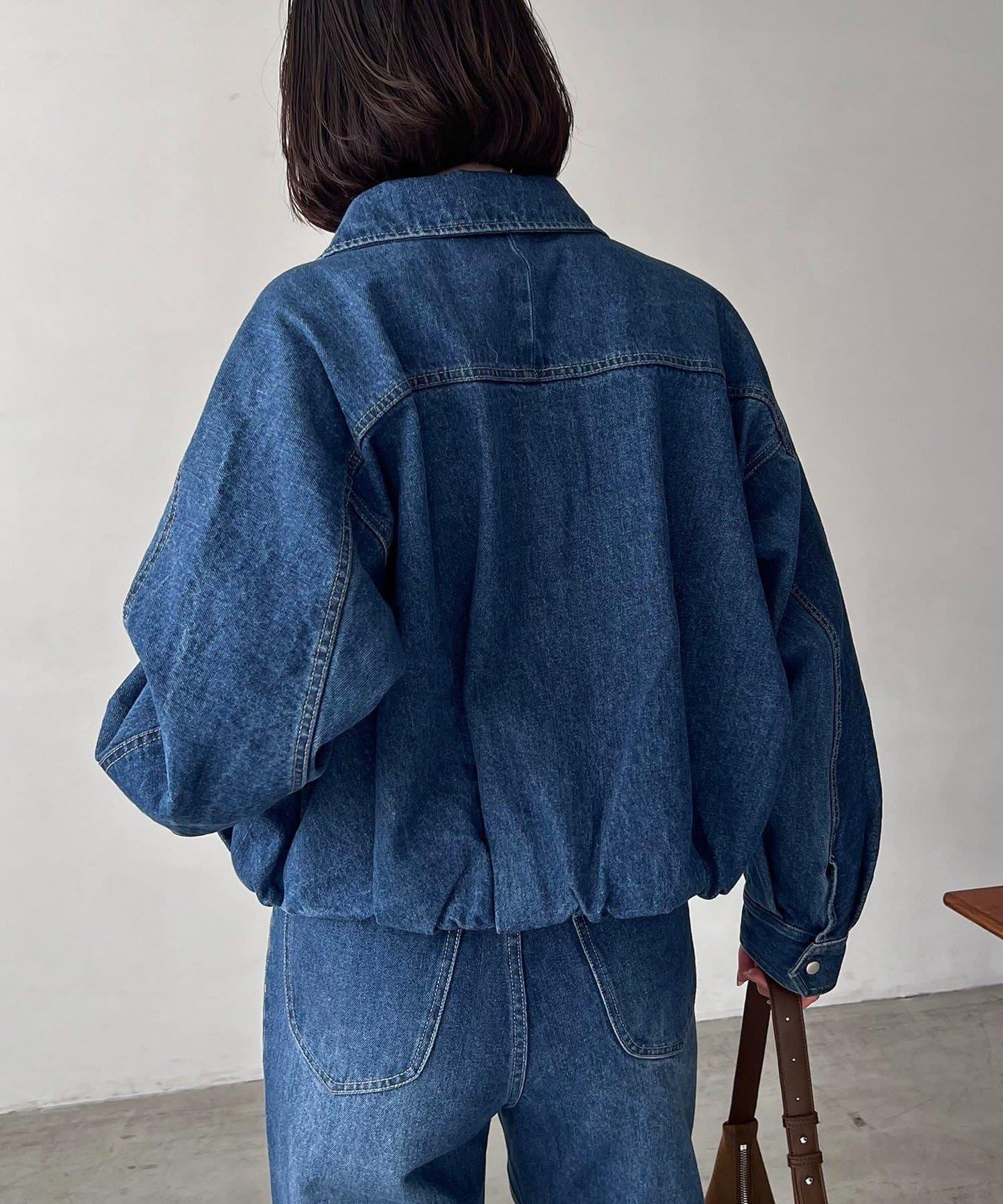 【有多種尺碼】圓領牛仔夾克