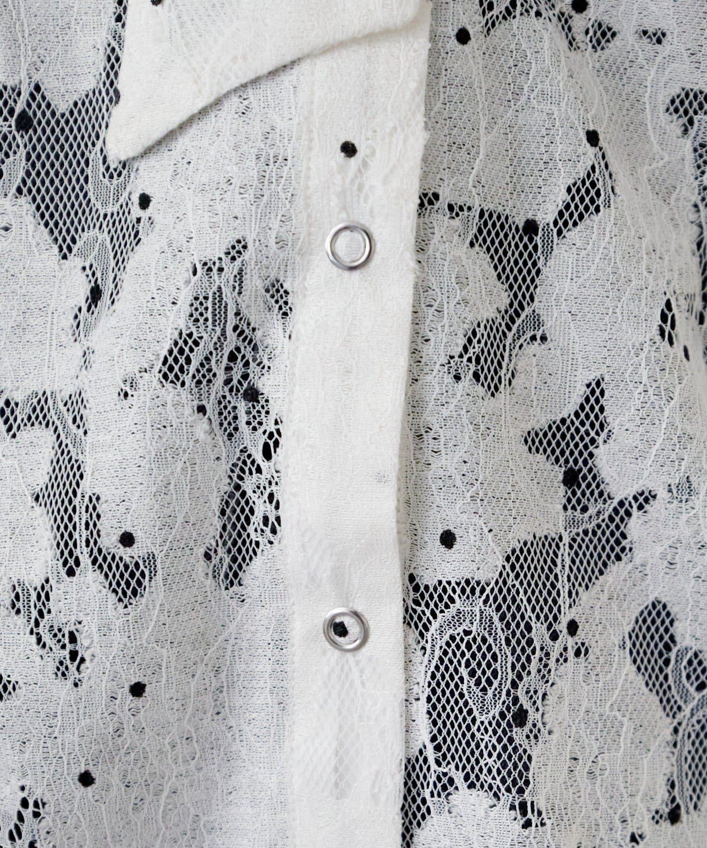 波點蕾絲蝴蝶結領襯衫