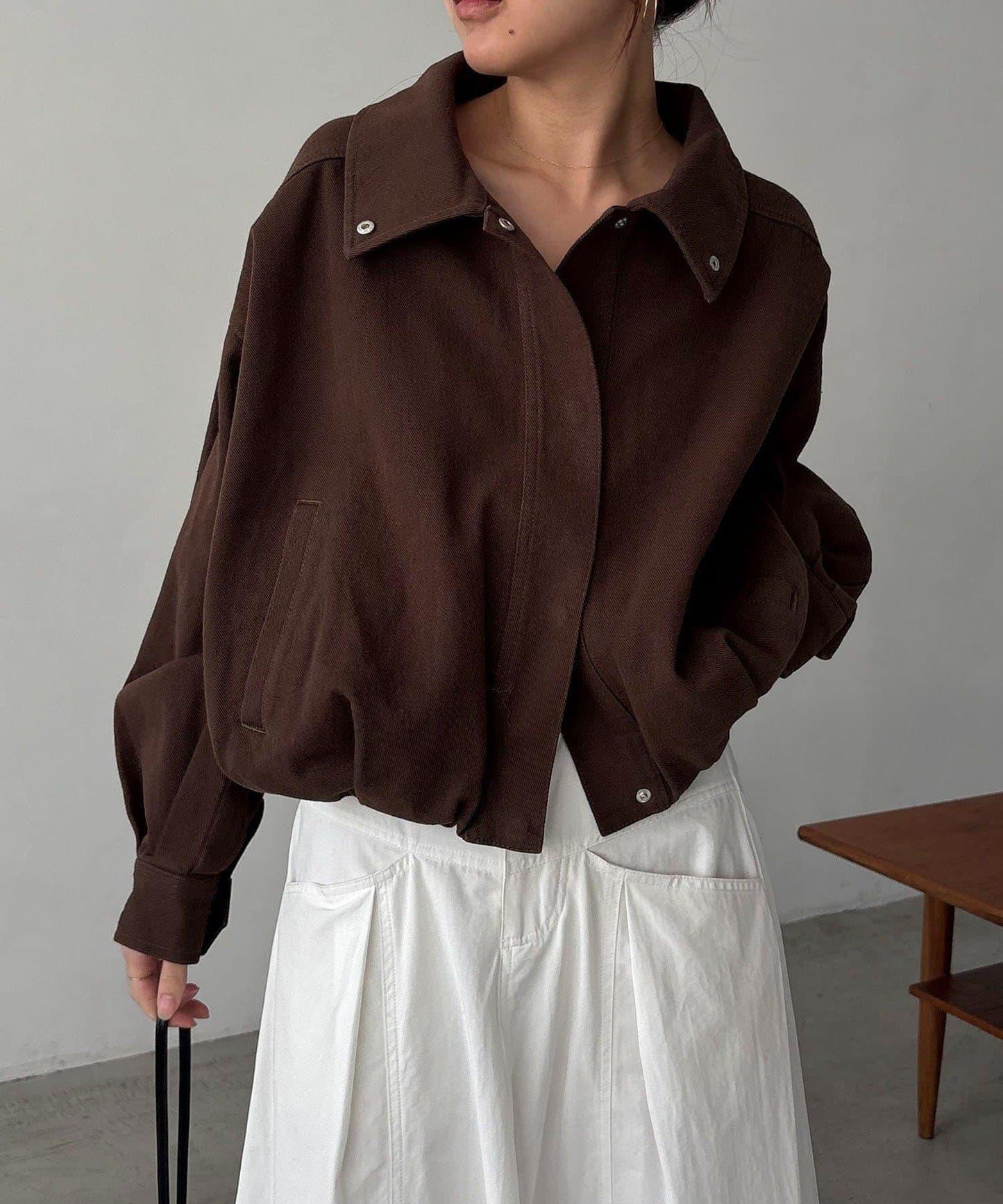 【有多種尺碼】圓領牛仔夾克