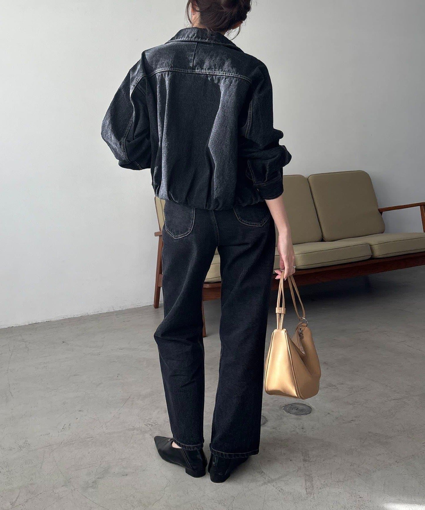 【有多種尺碼】圓領牛仔夾克