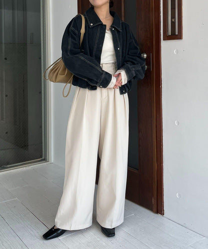 【有多種尺碼】圓領牛仔夾克