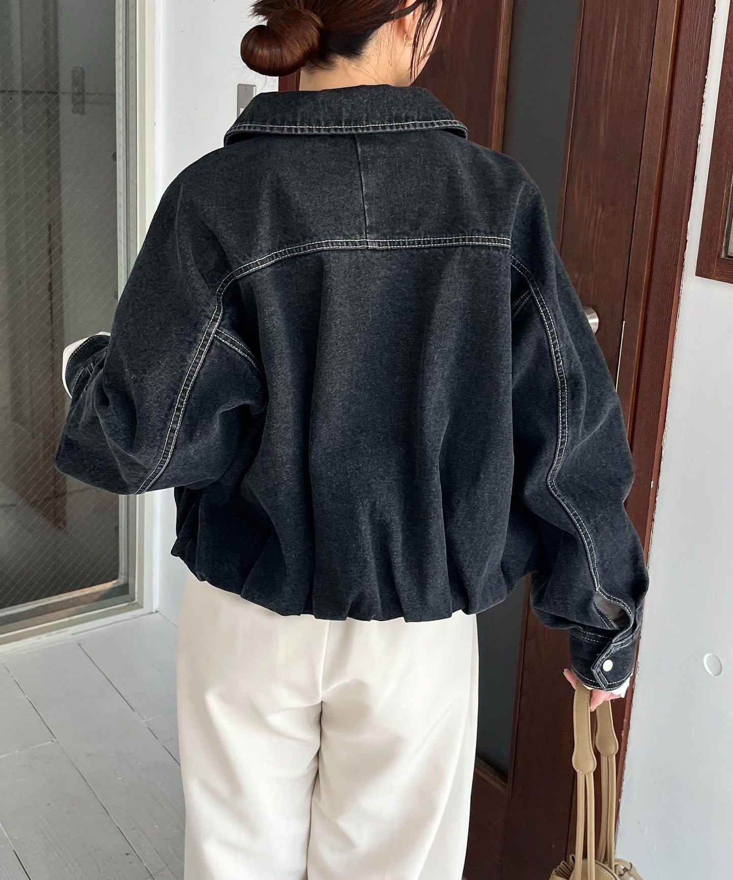 【有多種尺碼】圓領牛仔夾克