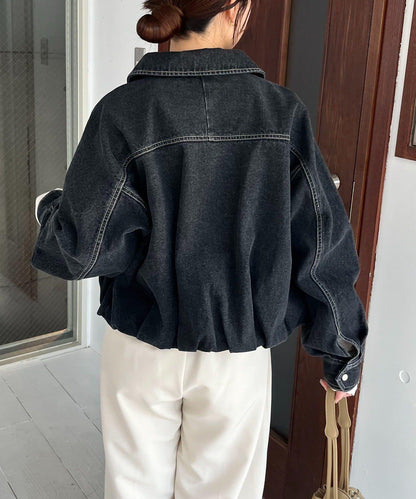 【有多種尺碼】圓領牛仔夾克