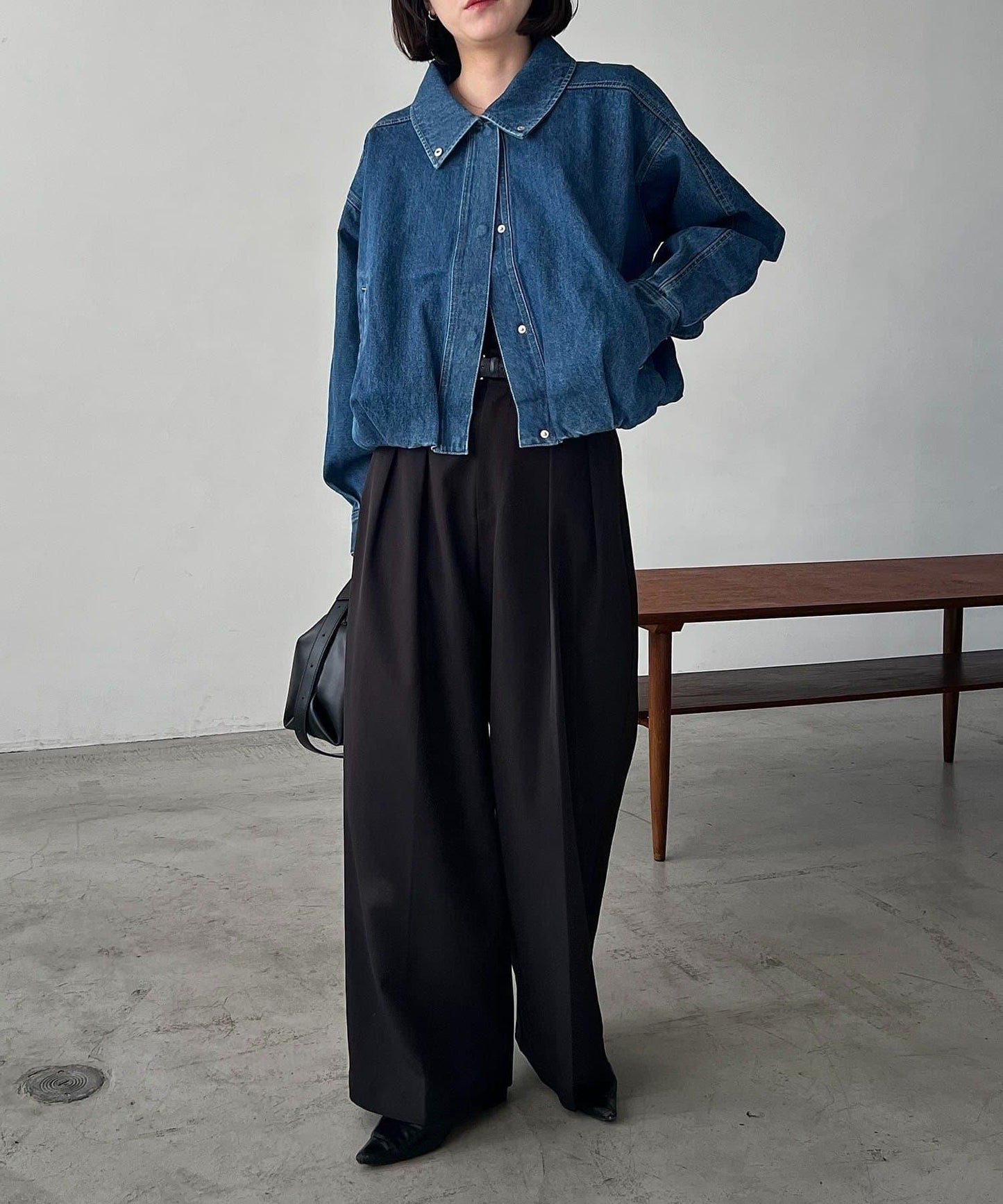 【有多種尺碼】圓領牛仔夾克