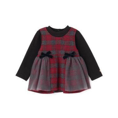 【リンク】格子拼接長款上衣