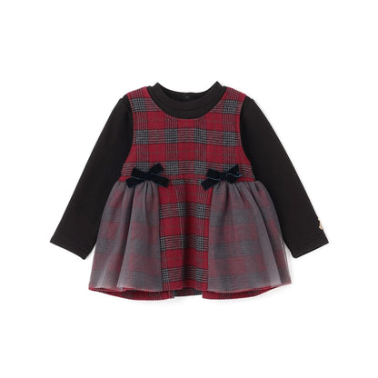 【リンク】格子拼接長款上衣