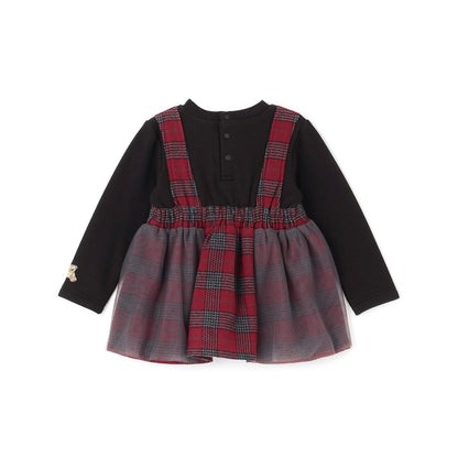 【リンク】格子拼接長款上衣