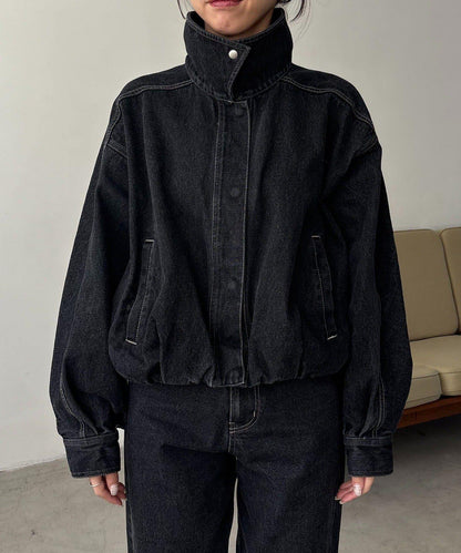 【有多種尺碼】圓領牛仔夾克