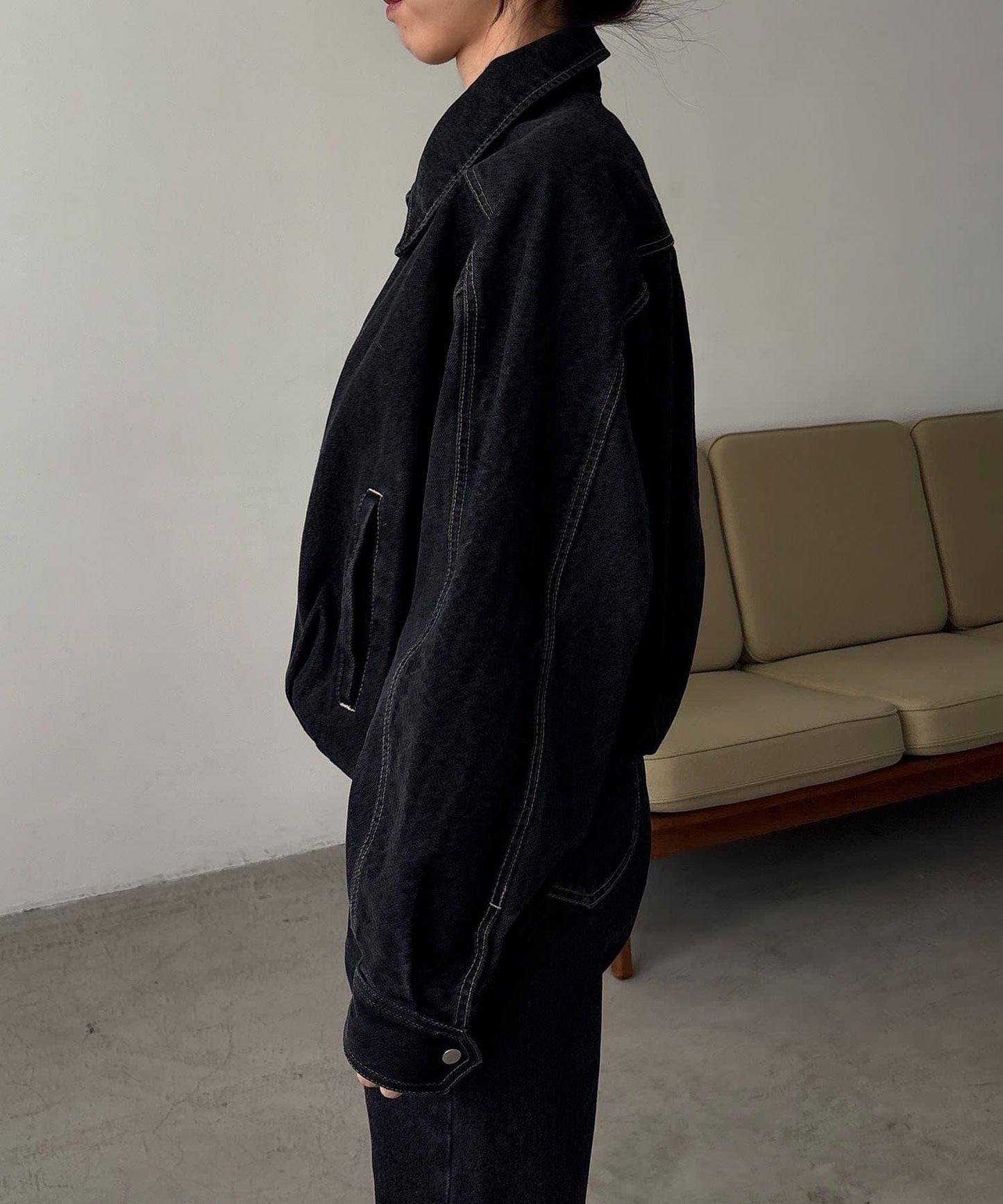 【有多種尺碼】圓領牛仔夾克