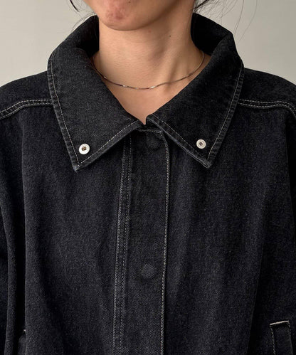 【有多種尺碼】圓領牛仔夾克