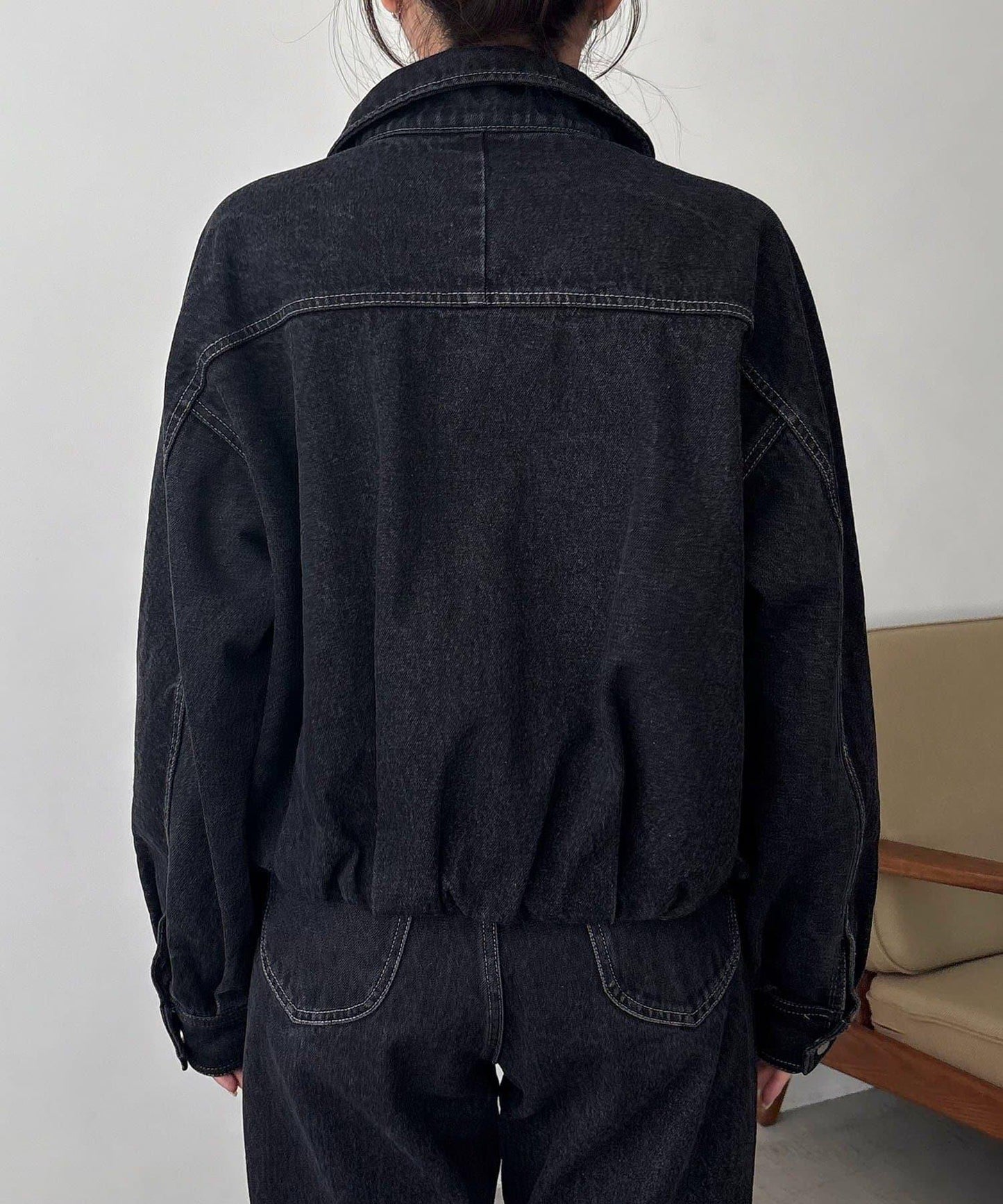 【有多種尺碼】圓領牛仔夾克