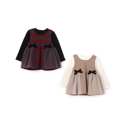 【リンク】格子拼接長款上衣