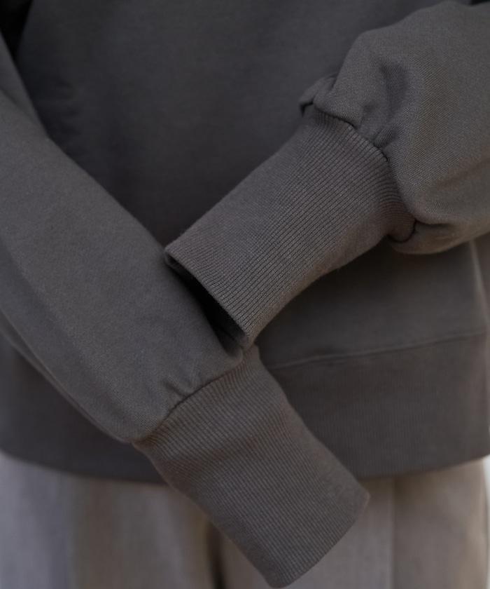 荷葉邊肩部內刷毛套頭衫（衛衣）