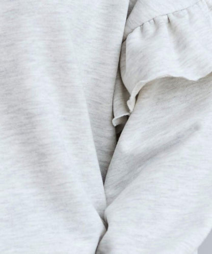 荷葉邊肩部內刷毛套頭衫（衛衣）