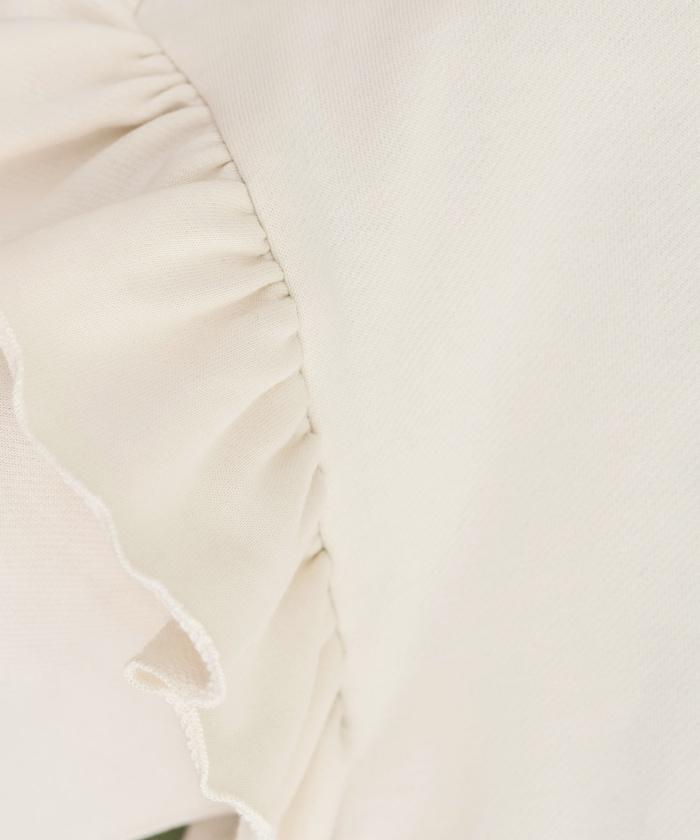 荷葉邊肩部內刷毛套頭衫（衛衣）